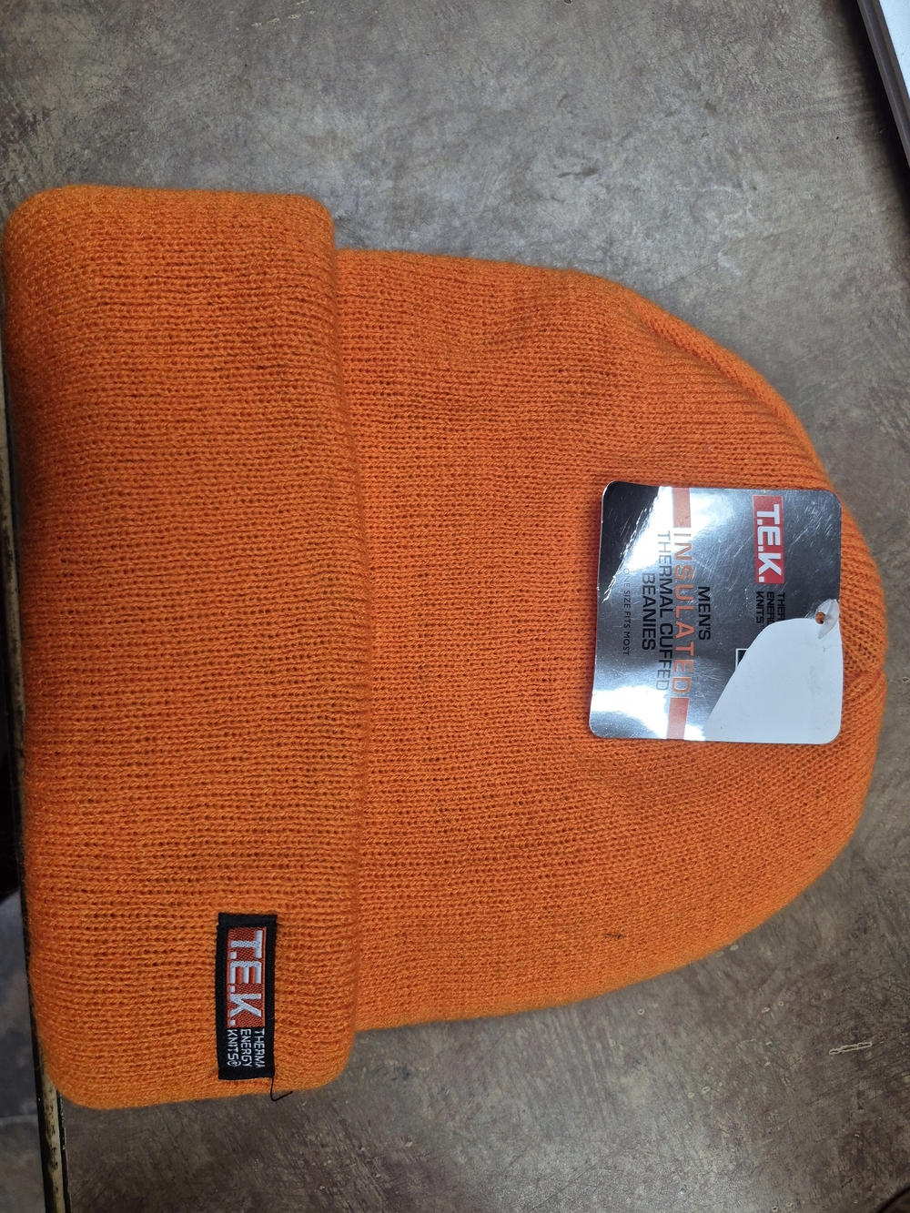 Men's Thermal Knit Beanie in High-Visibility Orange